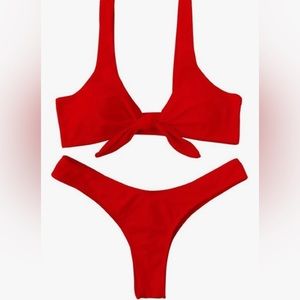 Zaful high cut red bathing suit